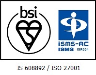 BSI登録シンボル/ISMS認定シンボル（IS 608892/ISO 27001）